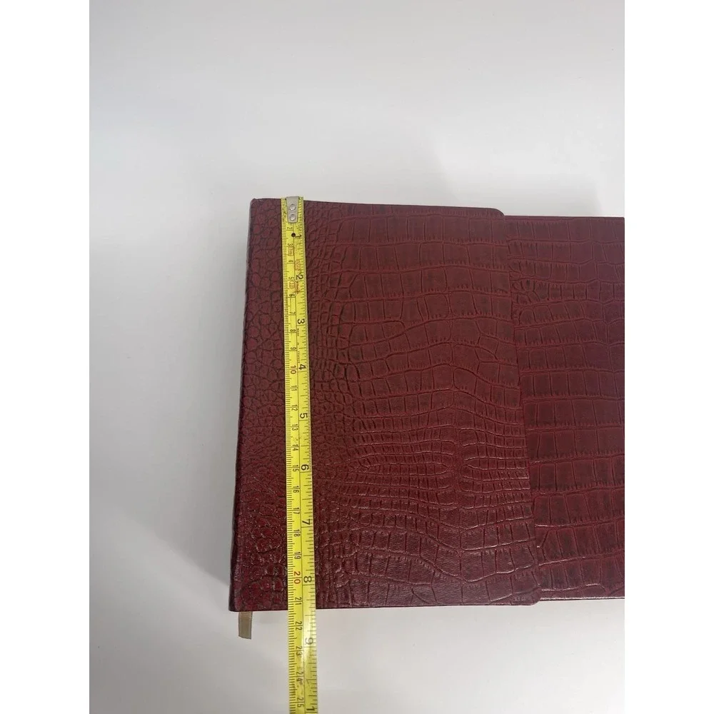Vintage Neiman Marcus Photo Album & Address Book Red Croc Set New